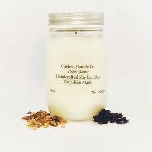 12oz Cedar Amber Scented Soy Candle